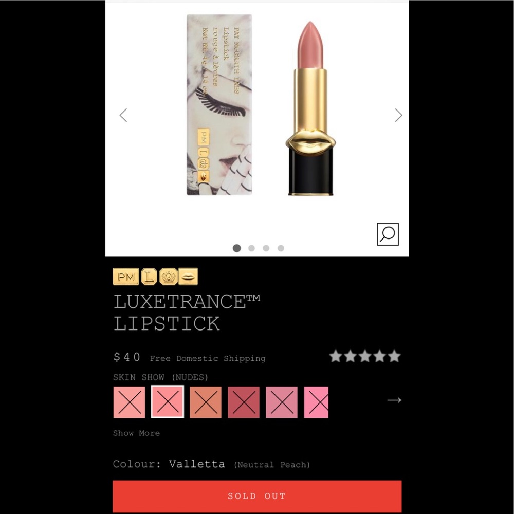 Pat McGRATH EUC Luxetrance Lipstick Veletta